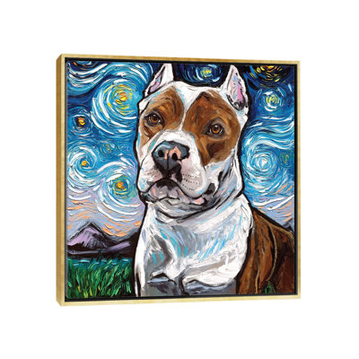 " Pitbull Night II " Oil Painting