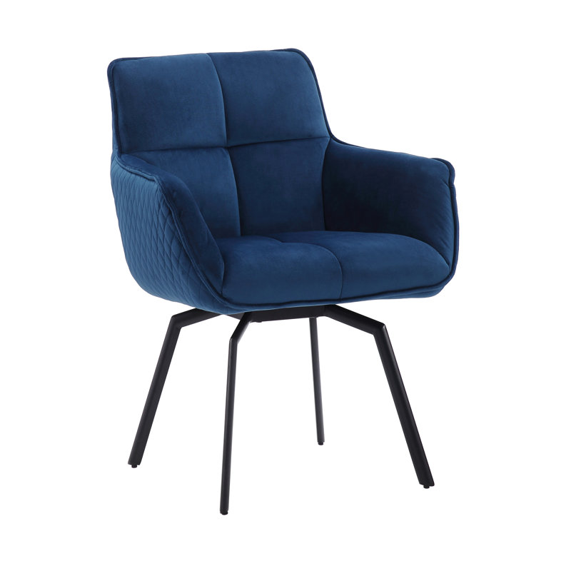 Velvet Swivel Armchair, Blue