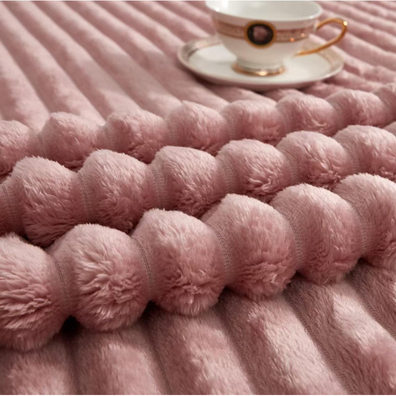Machine Woven Throw Blanket, Pink, 240cm x 200cm