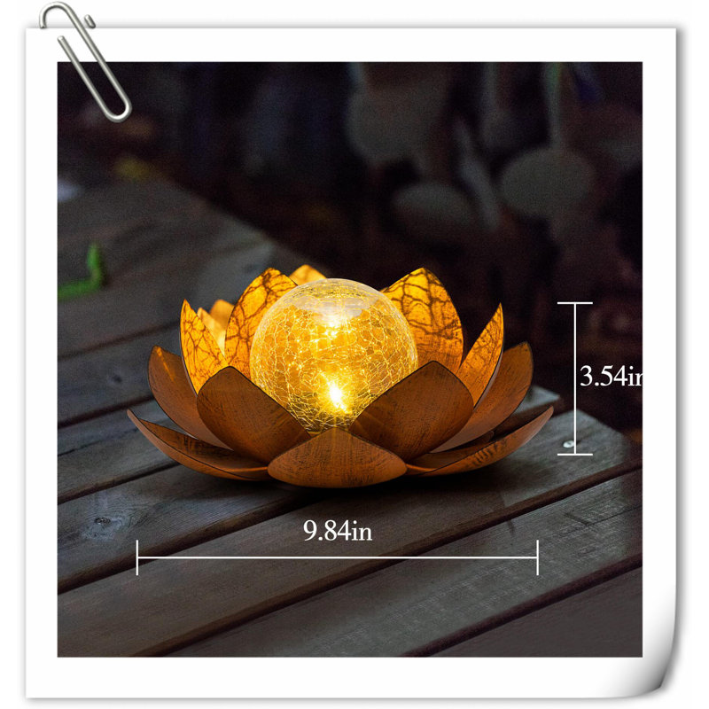 Decoration 3.6'' Solar Powered Integrated LED Lawn Ornament, Gold