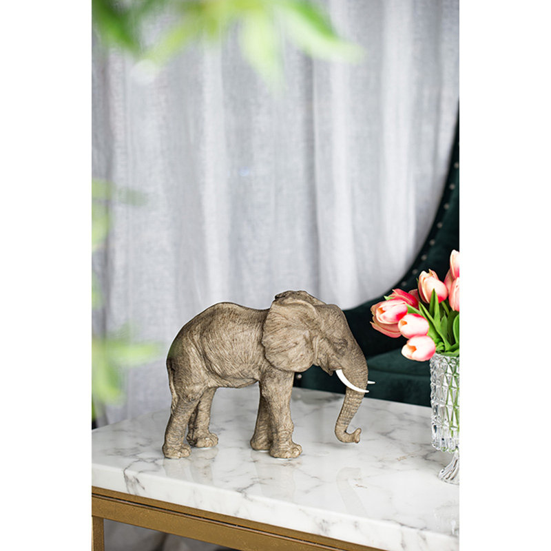 13 x 5 x 10 po, éléphant en polyrésine décorative