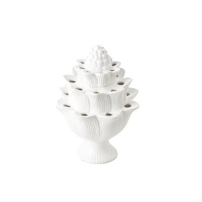 Vase de table en céramique blanche