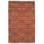 Tapis orange / gris en laine noué à la main Floral