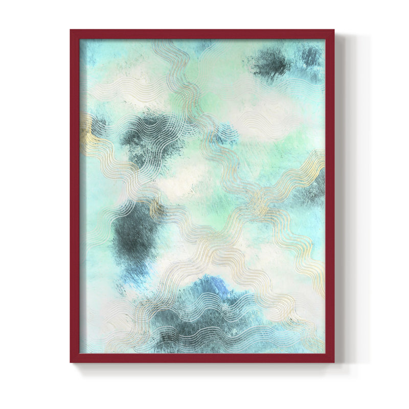 Blue Shift I Framed Print - Solid Wood, Red, 10" H x 8" W