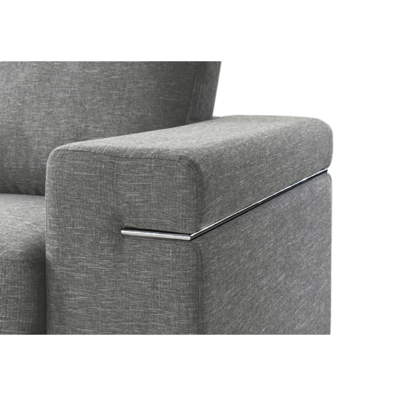 Fauteuil en tissu, gris, largeur de paquet de 35 po, fauteuil en bois dur tissé, hauteur de 24 po, qualité