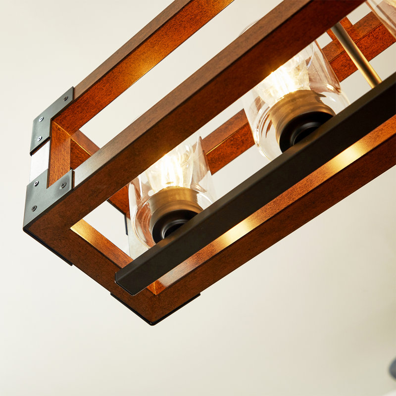 Alilah 5 - Light Steel Dimmable Kitchen Island Square / Rectangle Chandelier