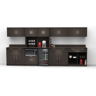 Buffet Sideboard Kitchen Break Room Lunch Coffee Kitchenette Cabinets 8 Pc Espresso – Factory Assembled (Furniture Items Purchase Only) -  Breaktime, 3074