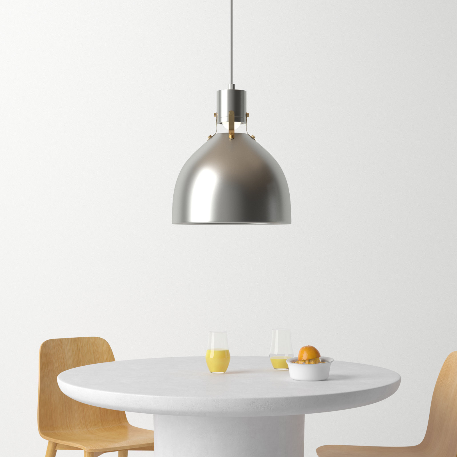 Uma 1 Light Mini Pendant, 19.75" H x 16.5" W x 16.5" D, Satin Nickel