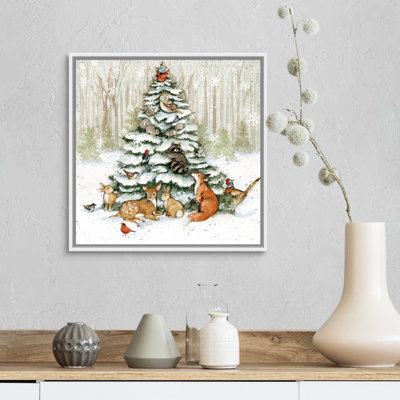"Meadowbrook Woodland Critter" par Susan Winget - peinture sur toile à cadre flottant