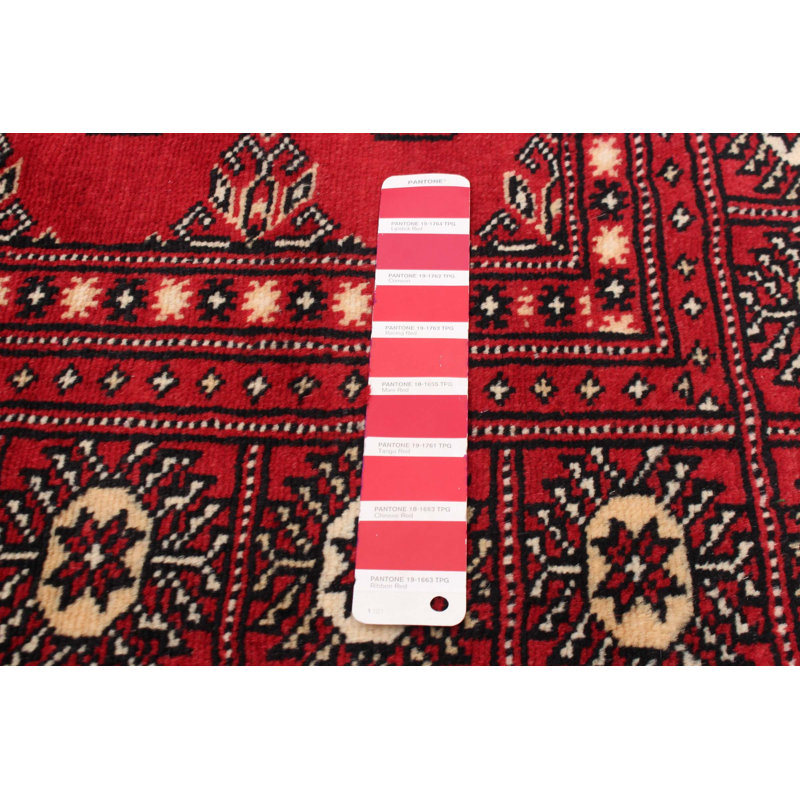 Tapis rouge Finha Peshawar Bokhara 6 pi 1 po x 8 pi 11 po