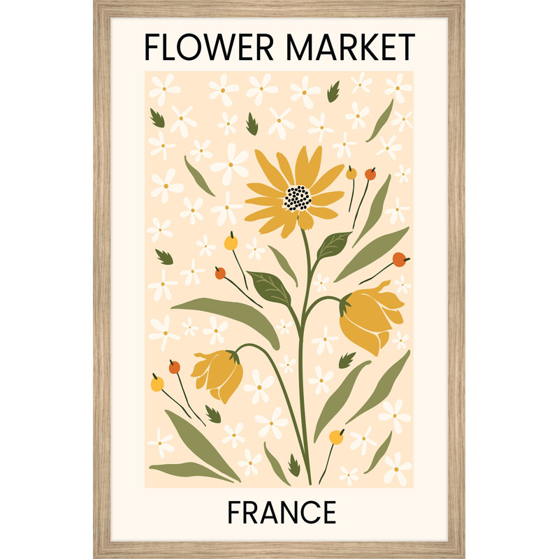 «Flower Market France» par Marmont Hill - reproduction de cadre photo, H 36 po x l 24 po x P 1,5 po