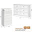Ensemble de rangement vintage 2 pièces pour chambre à coucher avec commode haute à 6 tiroirs et commode à 6 tiroirs éclairées par DEL-1795092745