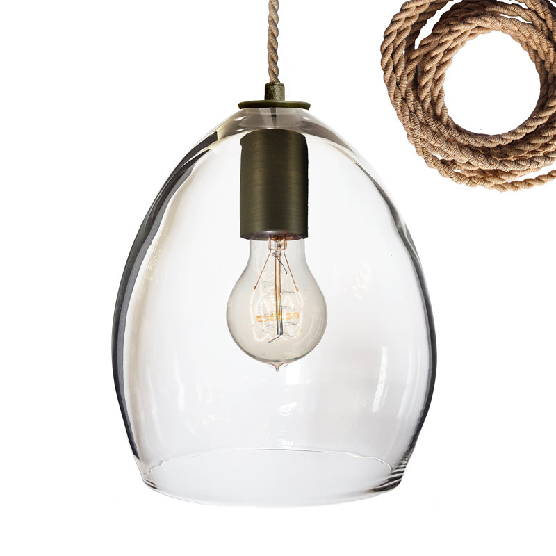 1 - Light Pendant, Clear, Bronze, Yes
