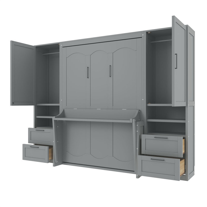 Lit escamotable avec lit escamotable Murphy, Gris