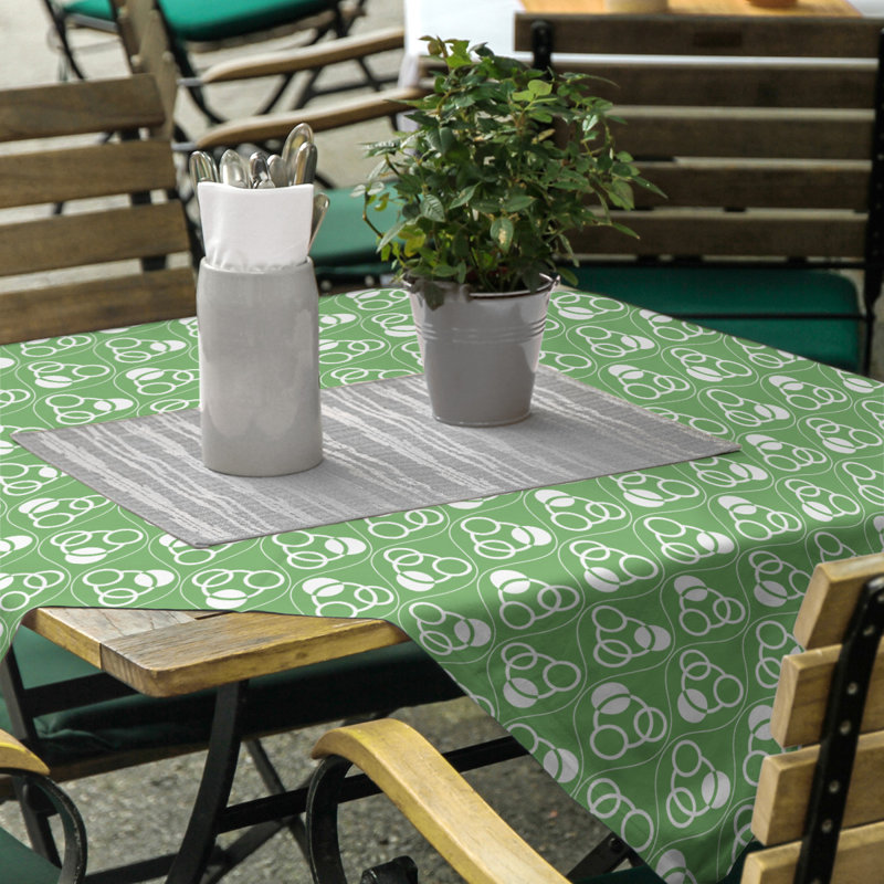 Nappe classiques des cercles et des vagues, Vert/blanc
