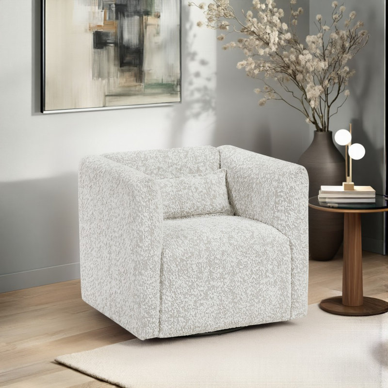 Jude 33" Modern & Contemporary Swivel Chair - Textured Fabric Chair with 360-Degree Swivel and Comfortable High-Density Foam Padding over Pocket Coils.