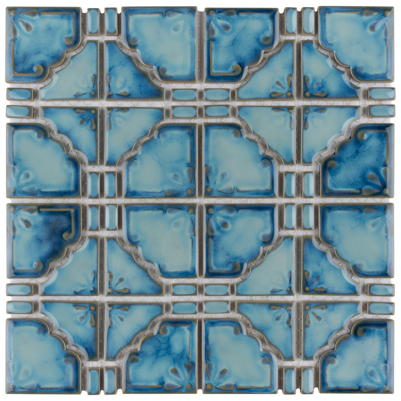 Carreau de mosaïque Hudson Moonbeam, Bleu Diva