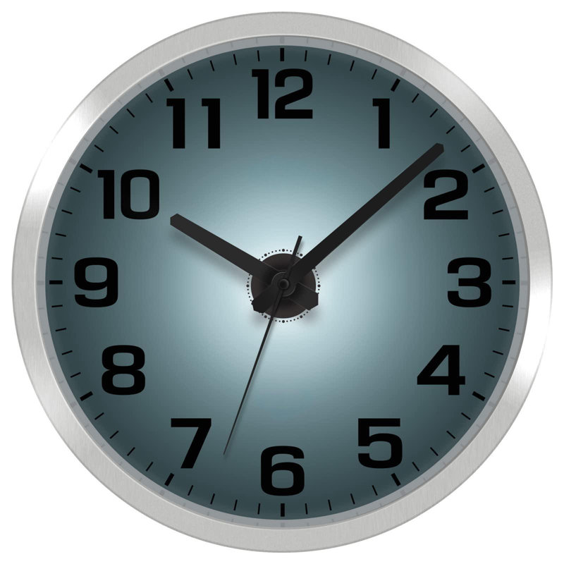 Night Light Wall Clock For Bedroom,Silent Lighted Up Wall Clock Glow In The Dark, Battery Operated Wall Clocks For Living Room/Kitchen, Easy To Read Large Digital Display, (Silver/12 Inch)