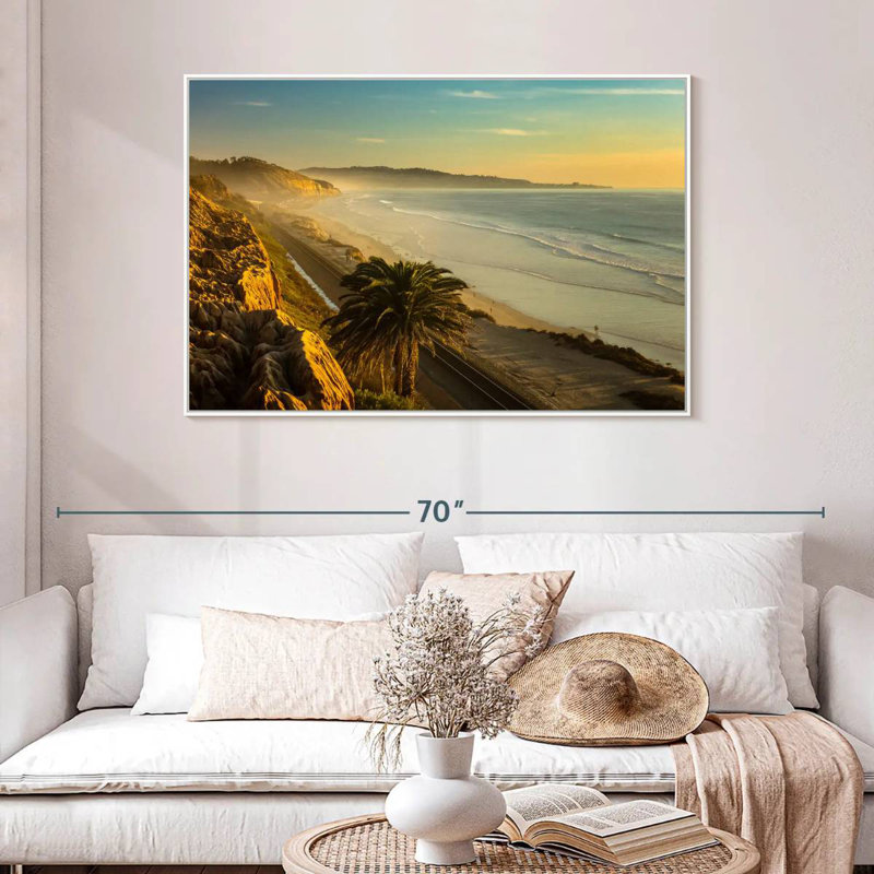 Coucher de soleil Torrey, 46 po x 31 po, Cadre flottant blanc