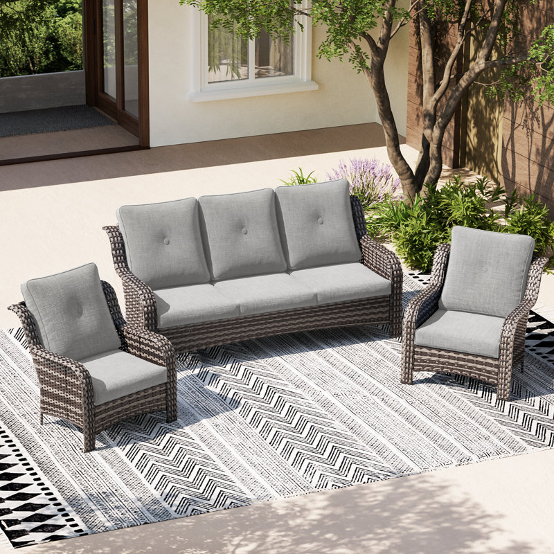 5-Person Outdoor Seating Group With Cushions, Grey