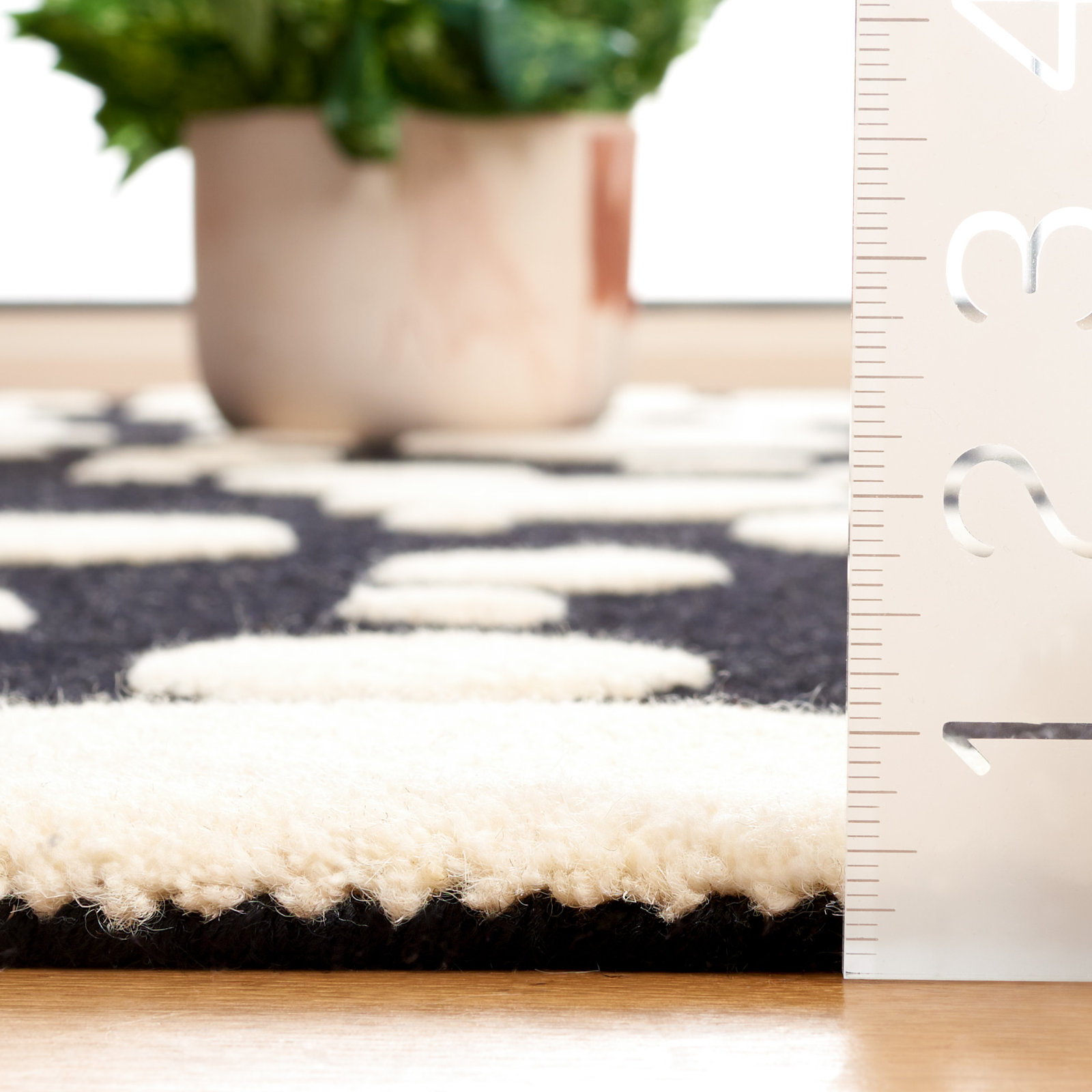 Kavika Black Ivory Hand-Woven Rug, Rectangle 4' x 6'