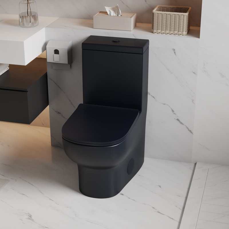 KDK HOME Elongated One Piece Toilet Siphon Jet Dual Flush Toilet with Comfort Height 16.5"