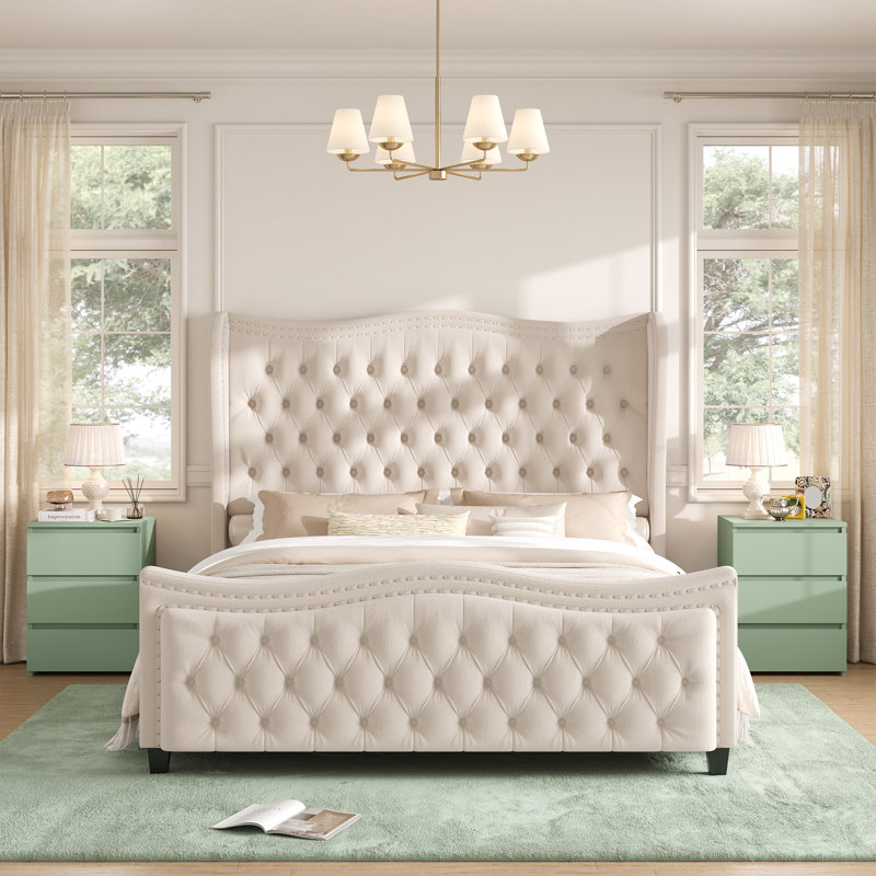 3-Drawer Nightstands with Outlets and USB Ports, 2 Pcs, Green