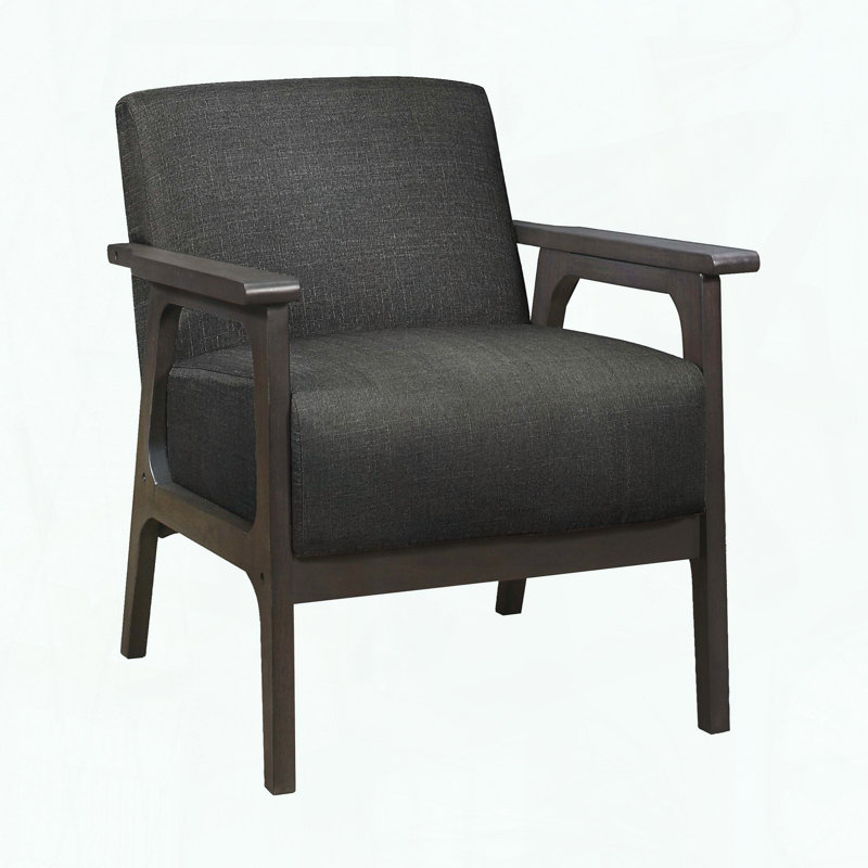 Chaise d'appoint profilée avec cadre gris antique, Gris foncé