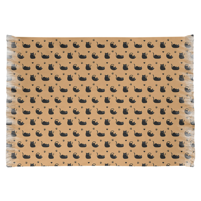Tapis orange à motif de chat Mcguigan, Non