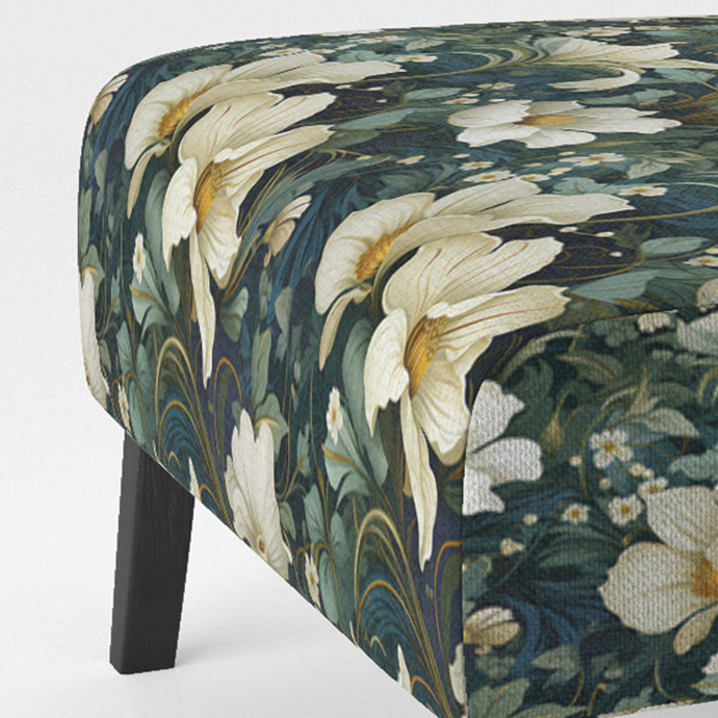 Vins verts et beiges - Fauteuil de chambre rembourré, fauteuil d'appoint rustique floral
