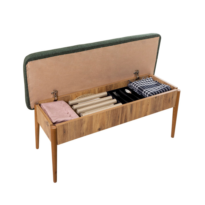 Banc rembourré Nalley, Brun / vert