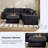 Clitheroe 98.7" Wide L-Shaped Corner Corduroy Modular Sectional Sofa With Multifunctional Ottoman-2086273858