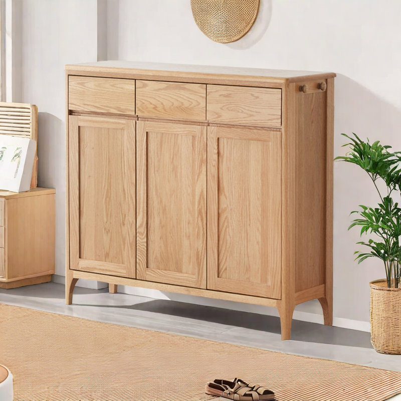 All solid wood simple shoe cabinet