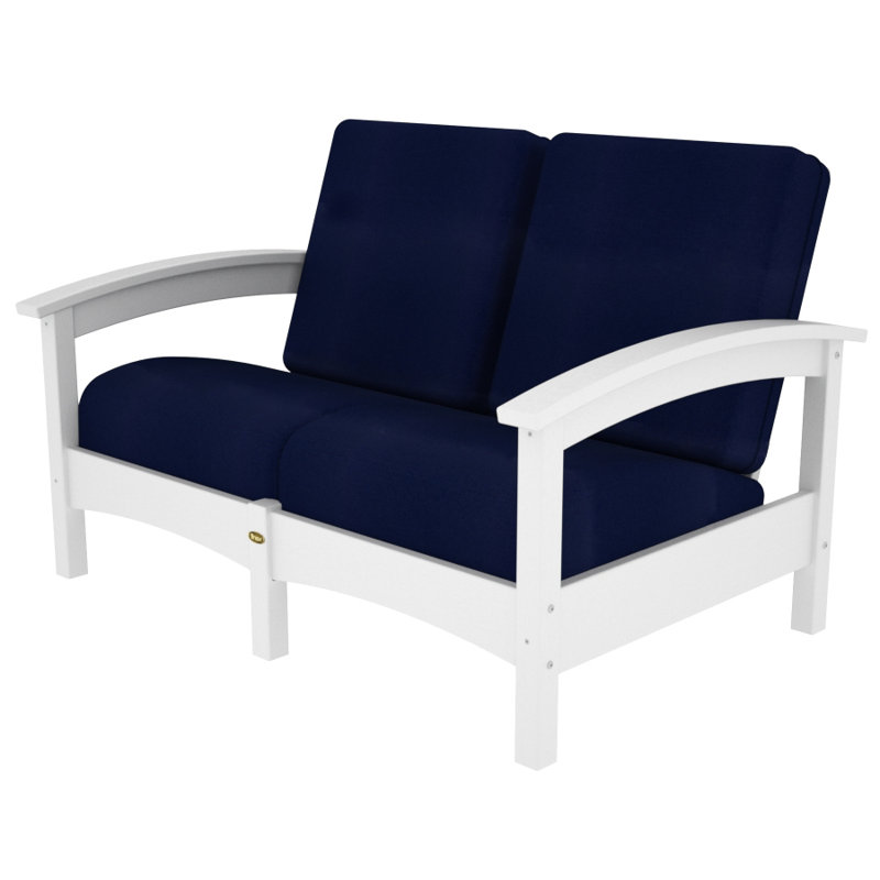 Rockport Club Loveseat, Classic White / Navy