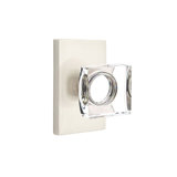 Privacy Modern Square Crystal Knob with Modern Rectangular Rose
