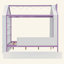 Structure de lit House avec lit gigogne escamotable, tablettes de rangement à queue et lumières DEL blanc froid-133671905-133671906