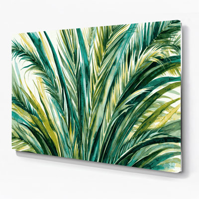 Art mural en métal vert Hawaiian Palm Fronds