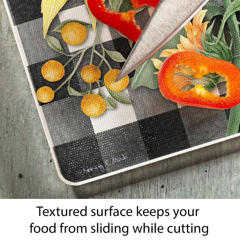 Sunflower Fields Tempered Glass Rectangular Cutting Board