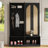 Farmhouse Hall Tree With 4 Rattan Doors, Versatile 4-In-1 Bench With 6 Hooks, Mid-Century Shoe Cabinet With Adjustable Shelf For Living Room, Black, 55.1"W-10035754