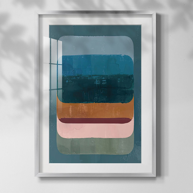 No Deckle Tropical Moderne VI, reproduction encadrée, Blanc, Papier avec cadre argenté
