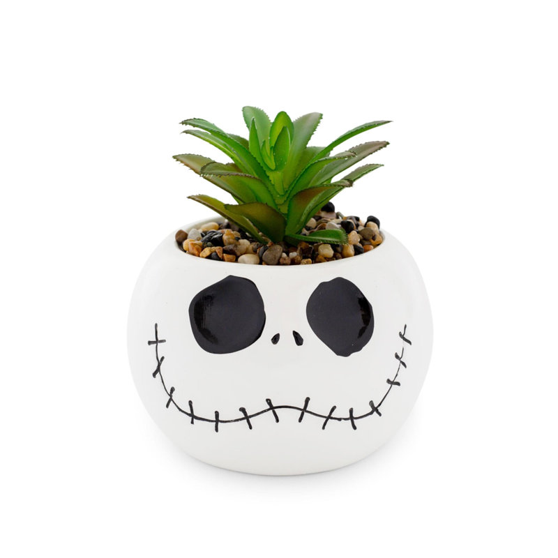 Plante grasse artificielle en pot Jack Skellington