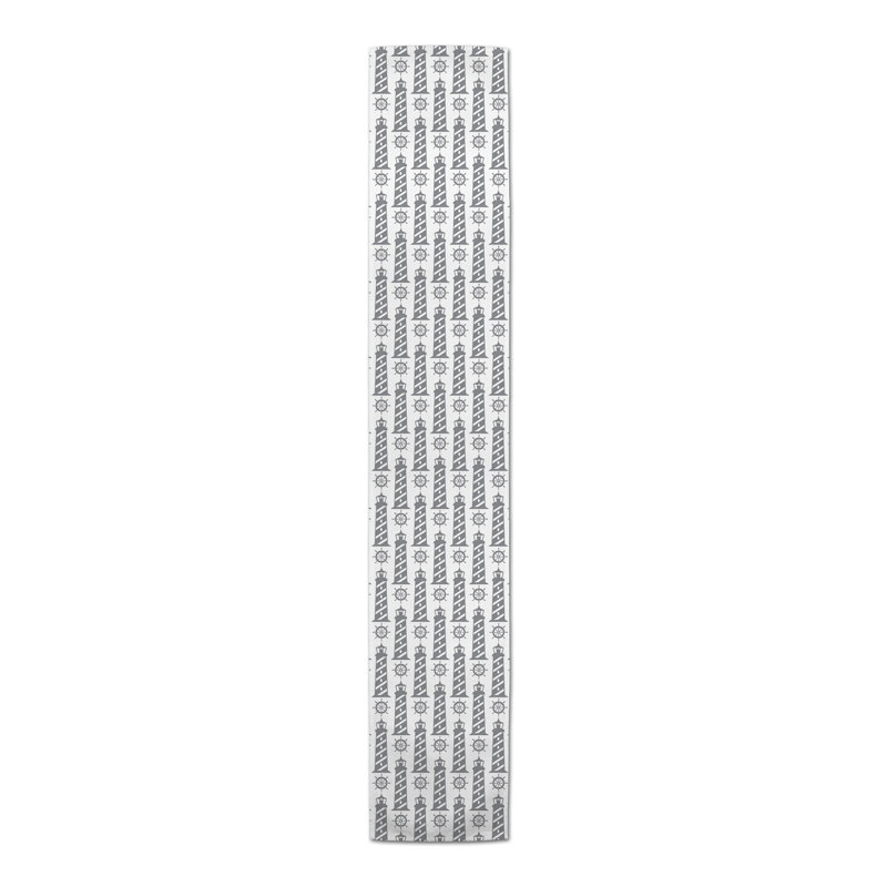Chemin de table géométrique McLain, L 90 po x l 16 po, Gris