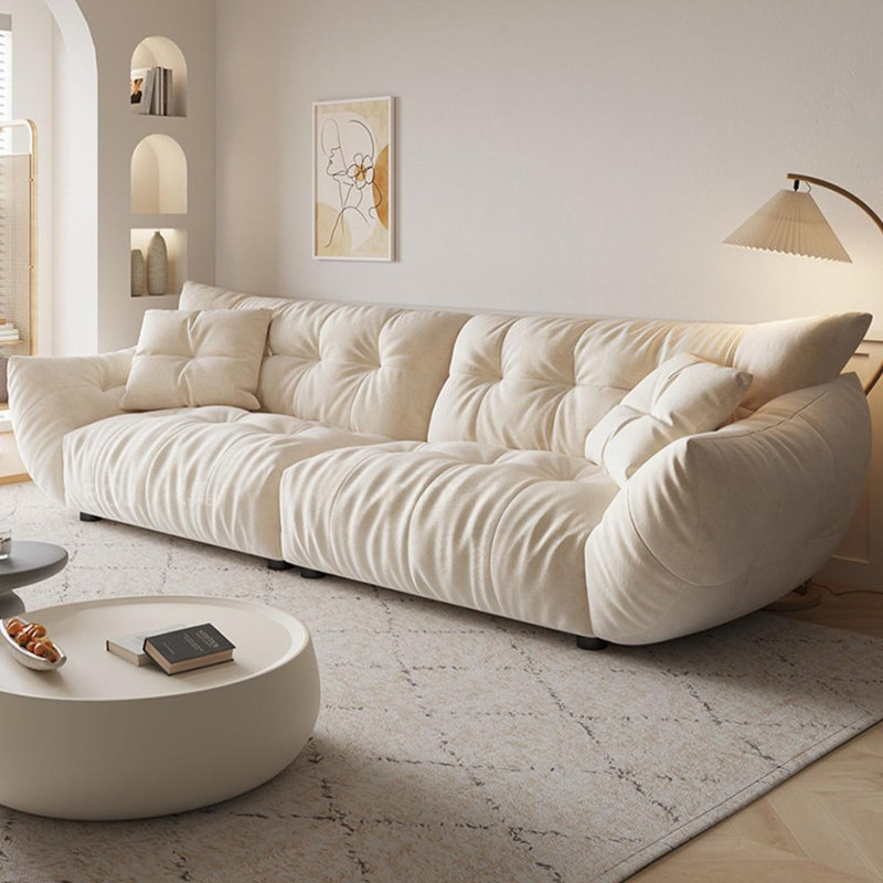 Coussin modulaire beige en polyester, Beige, H 33,07 po x l 110,24 po x P 39,37 po