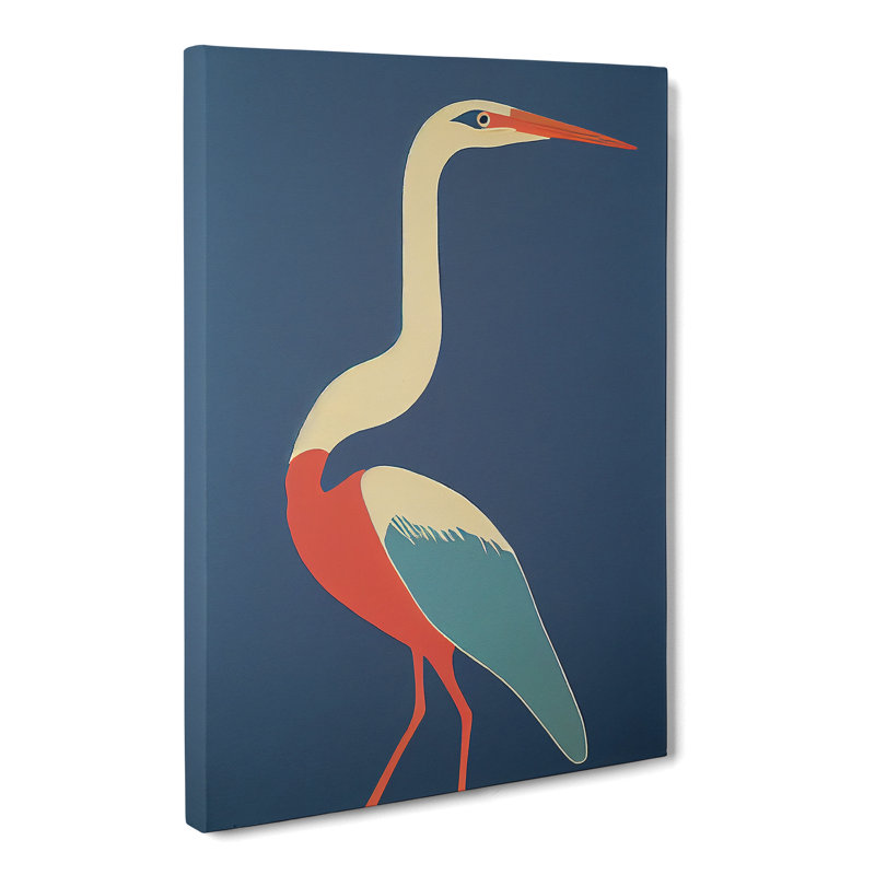 Heron Bird In Abstract Vol.2 - Wrapped Canvas, 76cm H x 50cm W x 3cm D