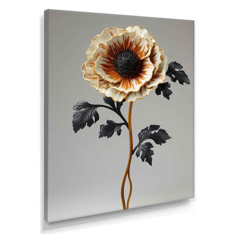 Simple coquelicot blanc - salon d'art mural coquelicot, Toile tendue, H 30 po x l 40 po