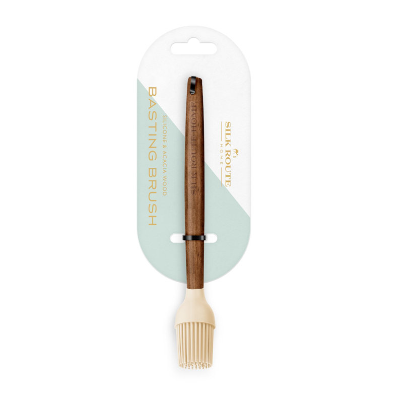 Acacia Wood Silicone Basting Brush, Cream