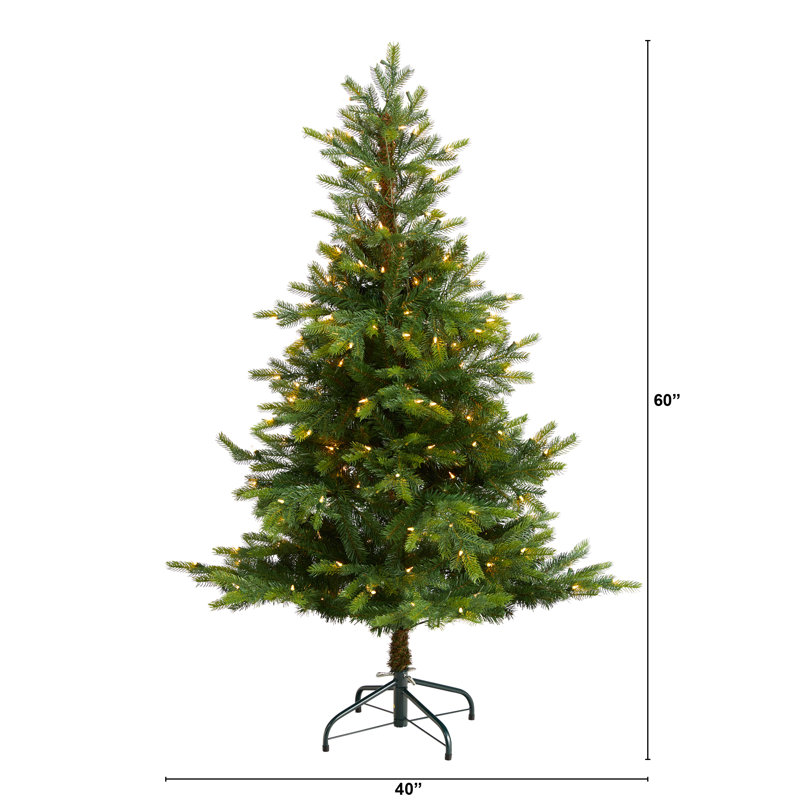 Lighted Artificial Spruce Christmas Tree, 5' H