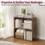 Étagère de rangement à 2 niveaux pour bibliothèque, bibliothèque ouverte de 23,7 pouces, unité de rangement pour bibliothèque au sol, brun-920324258-949222641