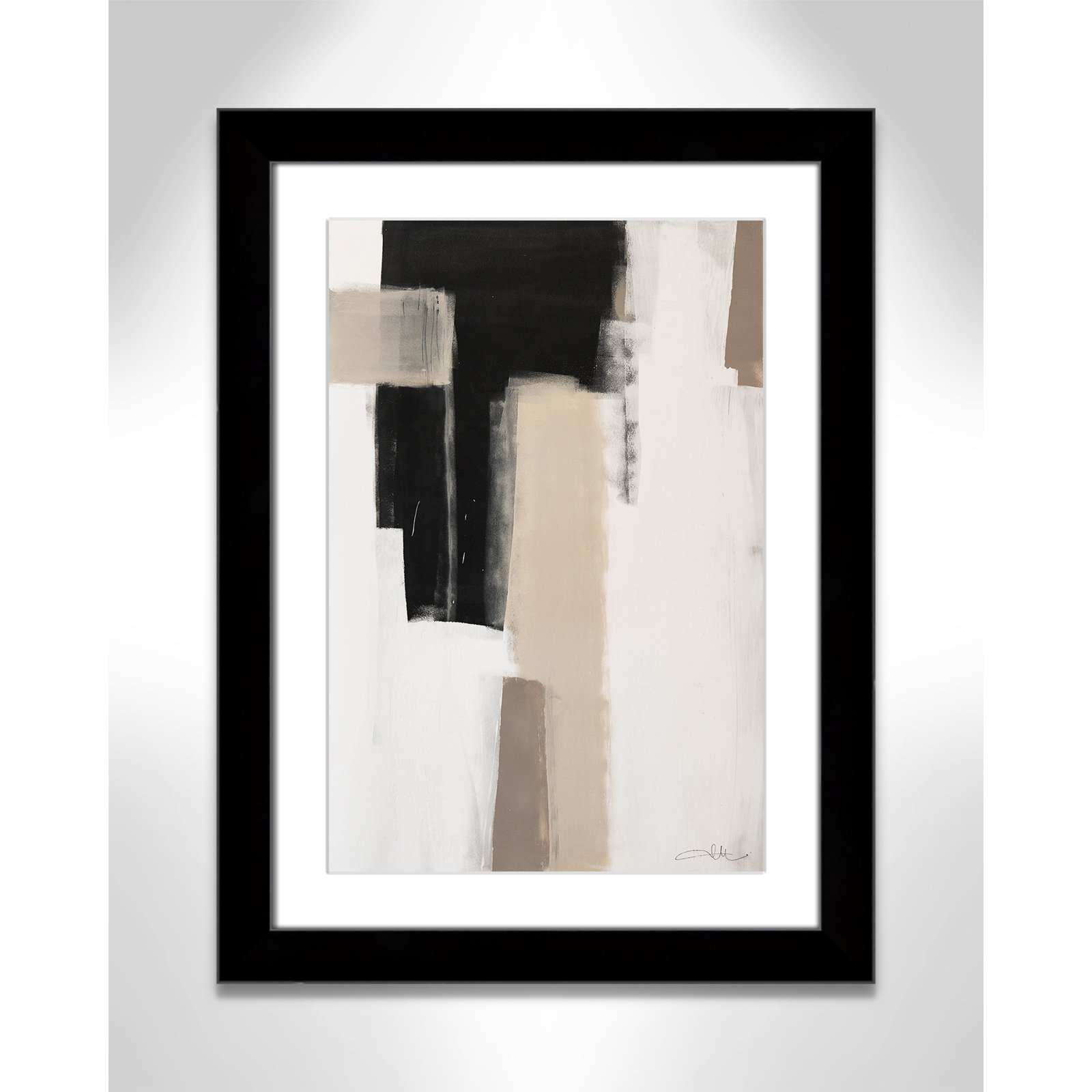 Calvin "Earth Scapes I" Print, 24.5" H x 18.5" W x 1.25" D, Black Cube Frame Matted