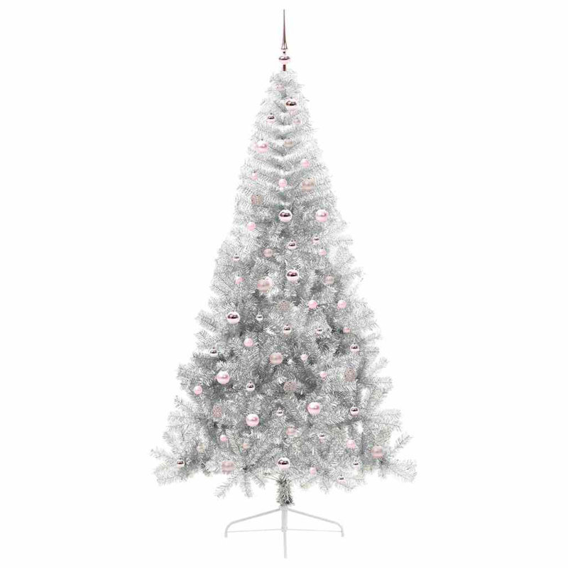  Artificial Pre-lit Christmas Tree PET, Pink, 7.87' H